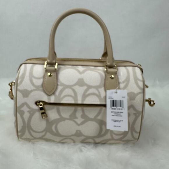 Coach Rowan Satchel/Crossbody Bag In Sketch Signature Canvas In Gold/Ivory CBM15 - Picture 3 of 11